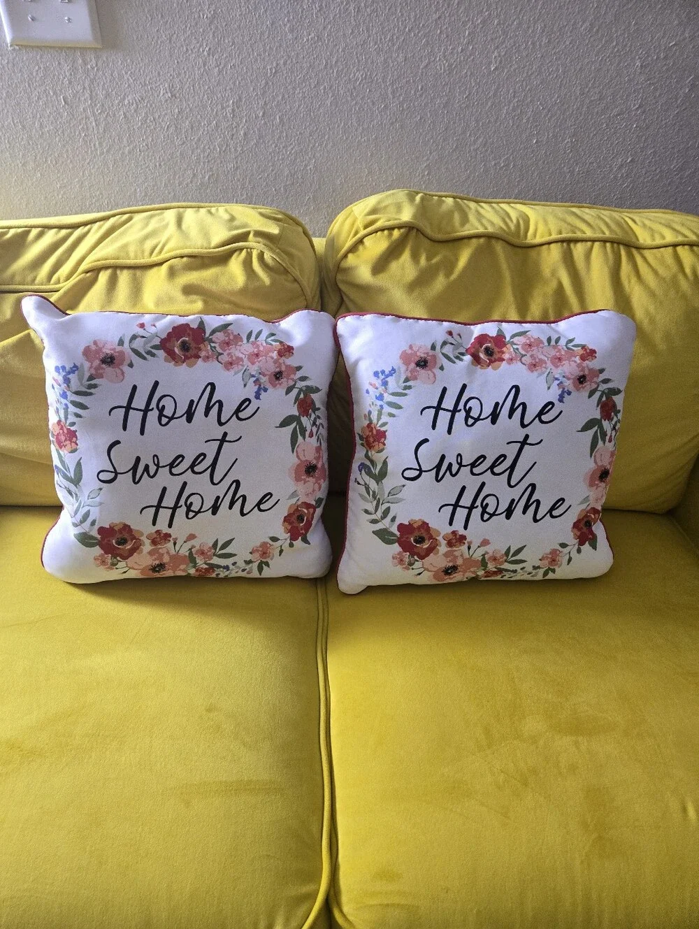 Home Sweet Home Floral Outdoor Pillows Set Of 4